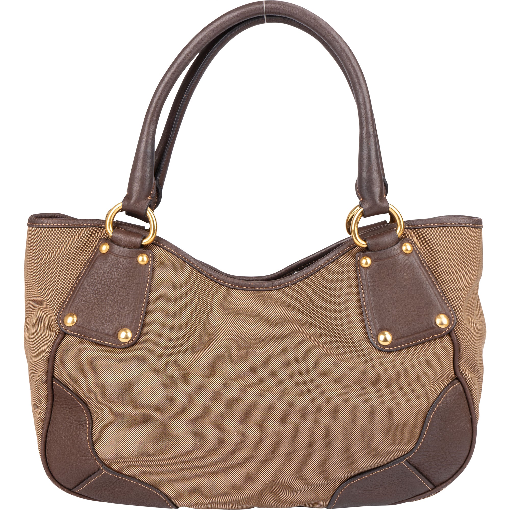 Prada Logo Jacquard Triangle Tote Handbag - vintageandkickz