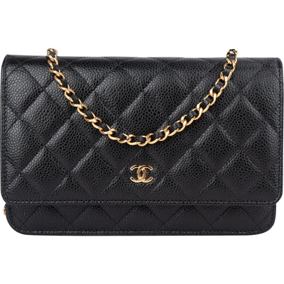 Chanel Caviar Leather Classic Wallet on Chain Crossbody Bag