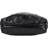 Chanel Noir Quilted Calfskin Small 22 Shoulder Bag - vintageandkickz