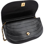 Chanel Lambskin Halfmoon Single Flap Shoulder Bag - vintageandkickz