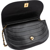 Chanel Lambskin Halfmoon Single Flap Shoulder Bag - vintageandkickz