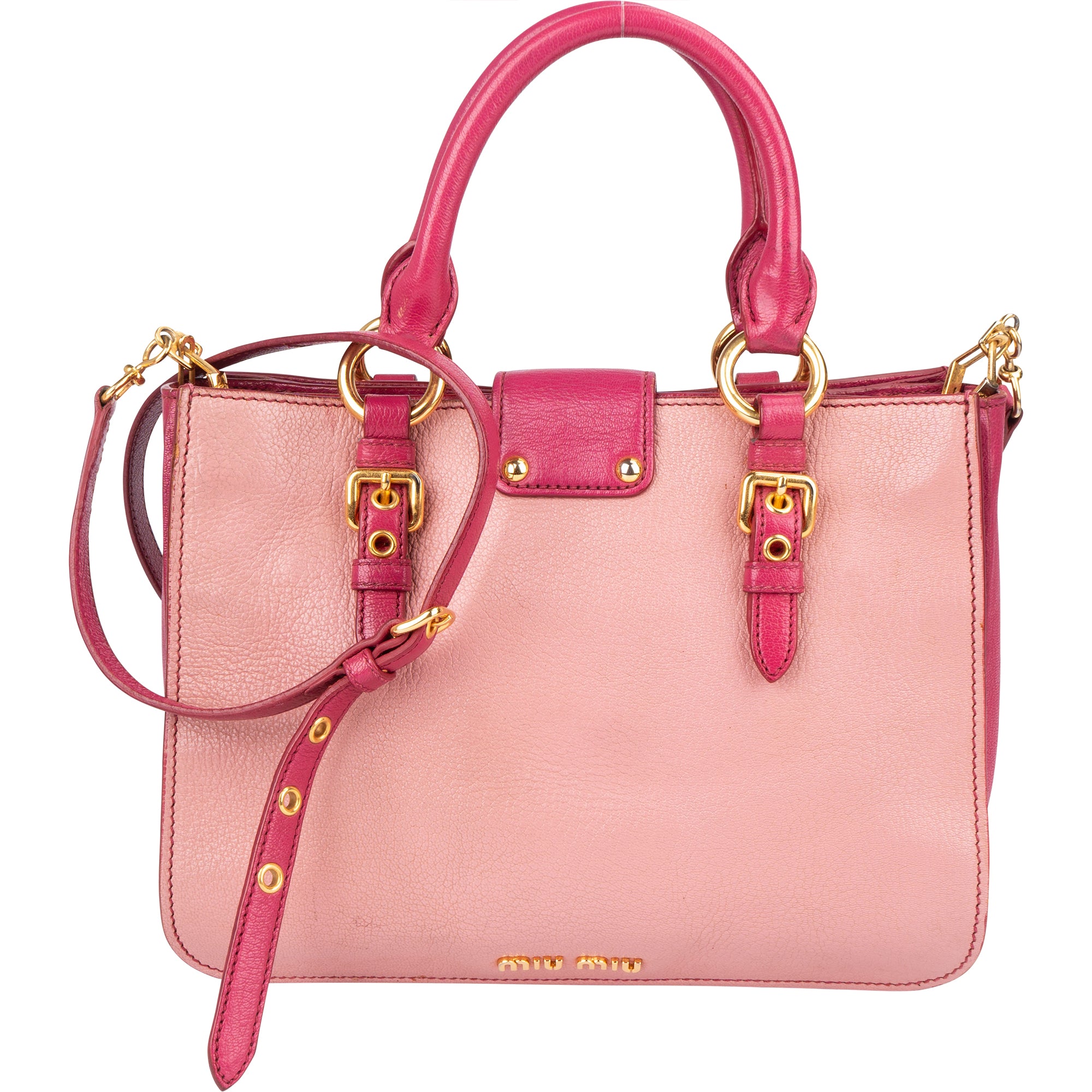 Miu Miu Leather Madras Bicolore Handbag - vintageandkickz