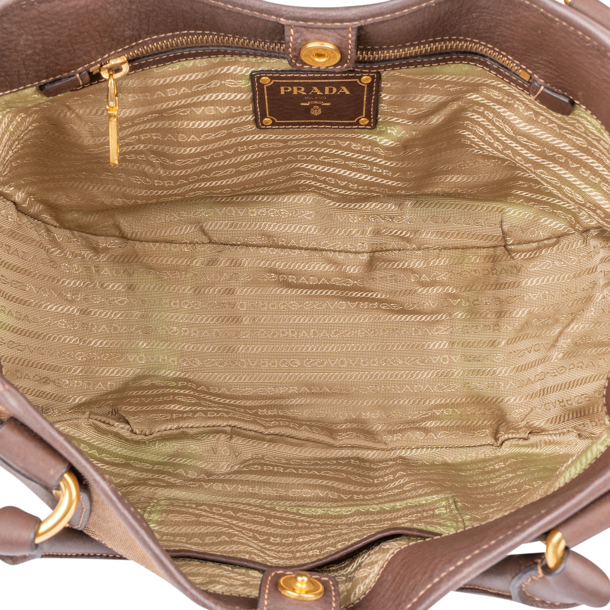 Prada Logo Jacquard Triangle Tote Handbag - vintageandkickz