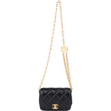 Chanel Quilted Lambskin Mini Coin Single Flap Crossbody Bag - vintageandkickz