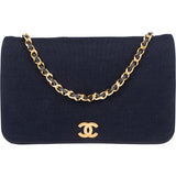 Chanel Quilted Cotton Single Flap Shoulder Bag