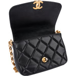 Chanel Quilted Lambskin Mini Coin Single Flap Crossbody Bag - vintageandkickz