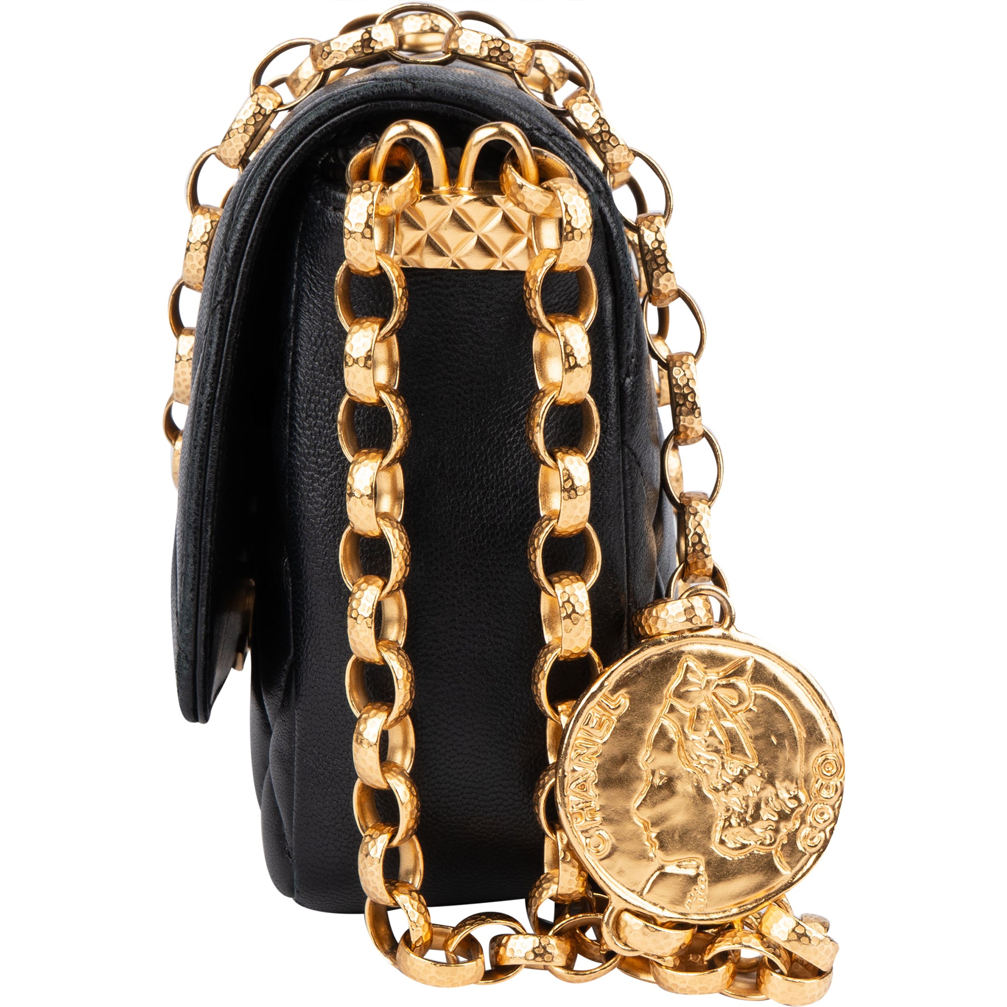 Chanel Quilted Lambskin Mini Coin Single Flap Crossbody Bag - vintageandkickz
