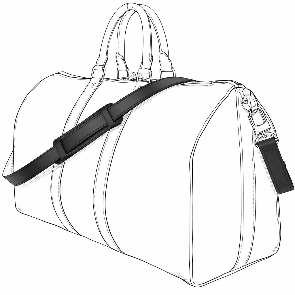 Schulterriemen Schwarz (Breit / Verstellbar) - Keepall, Greenwich - vintageandkickz
