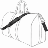 Schulterriemen Schwarz (Breit / Verstellbar) - Keepall, Greenwich - vintageandkickz