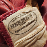 Hermès Bordeaux Leather Kelly Gloves