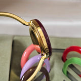 Gucci Gold Tone Change Bezel Bangle 11/12.2 Women Watch