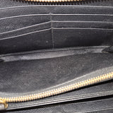 Prada Saffiano Leather Zip Around Wallet