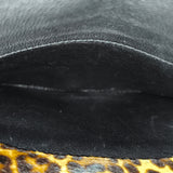 Prada Cavallino Hair Animal Print Leopard Double Flap Shoulder Bag