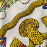 Hermès Les Tambours Silk Carre 90 Scarf Tuch