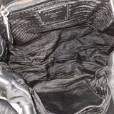 Prada Tessuto Leather Striped Gauffre Hobo Handbag