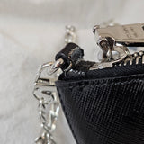 Prada Saffiano Patent Leather Flower Shoulder Bag