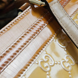 Gucci GG Patent Leather Monogram Handbag