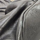 Miu Miu Noir Calfskin Coffer Pocket Tote Shoulder Bag