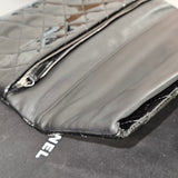Chanel Quilted Patent Leather Fold-Over CC Clutch Bag