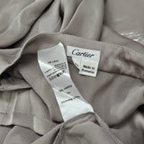 Cartier Taupe Satin Look Ruffle T-Shirt (FR40)