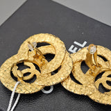 Chanel Woven CC Triple Hoop Clip-On Earrings
