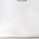 Prada White Saffiano Leather Satchel Flap Handbag
