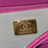 Chanel Pink Quilted Caviar Leather Wallet On Chain Crossbody Bag