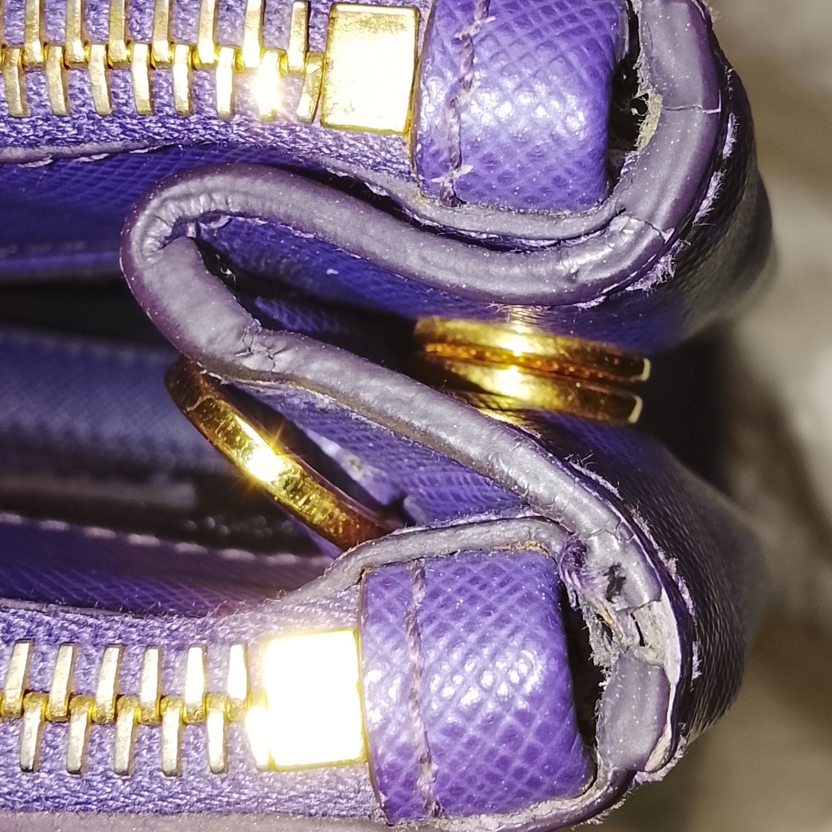 Prada Purple Saffiano Leather Galleria Handbag - vintageandkickz