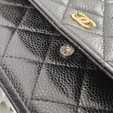 Chanel Quilted Caviar Leather Wallet On Chain Crossbody Bag