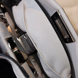Fendi White Leather Micro Peekaboo Handbag