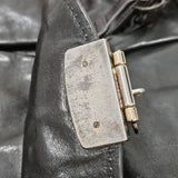 Miu Miu Noir Calfskin Coffer Pocket Tote Shoulder Bag