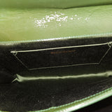 Yves Saint Laurent Green Crinkled Patent Leather Cassandre Clutch