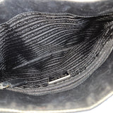 Prada Black Nylon Triangle Metal Hobo Bag