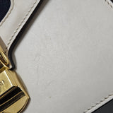 Gucci White Leather Sylvie Mini Top Handle Crossbody Handbag