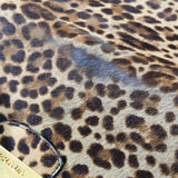 Prada Cavallino Hair Animal Print Leopard Double Flap Shoulder Bag