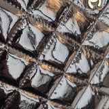Chanel Quilted Patent Leather CC Clutch