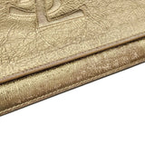 Yves Saint Laurent Crinkled Metallic Leather Cassandre Clutch