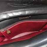 Chanel Quilted Lambskin 24K Gold Halfmoon Double Flap Crossbody Bag