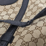 Gucci Monogram GG Canvas Trimmed Leather Tote Shoulder Bag