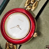 Gucci Gold Tone Change Bezel 11/12.2 Woman Watch