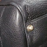 Gucci Black Leather Bamboo Handbag