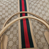 Gucci Monogram GG Canvas Jolicoeur Web Stripe Tote Shoulder Bag
