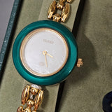 Gucci Gold Tone Change Bezel 1100L Chain Woman Watch