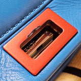 Fendi Blue Leather Peekaboo Handbag