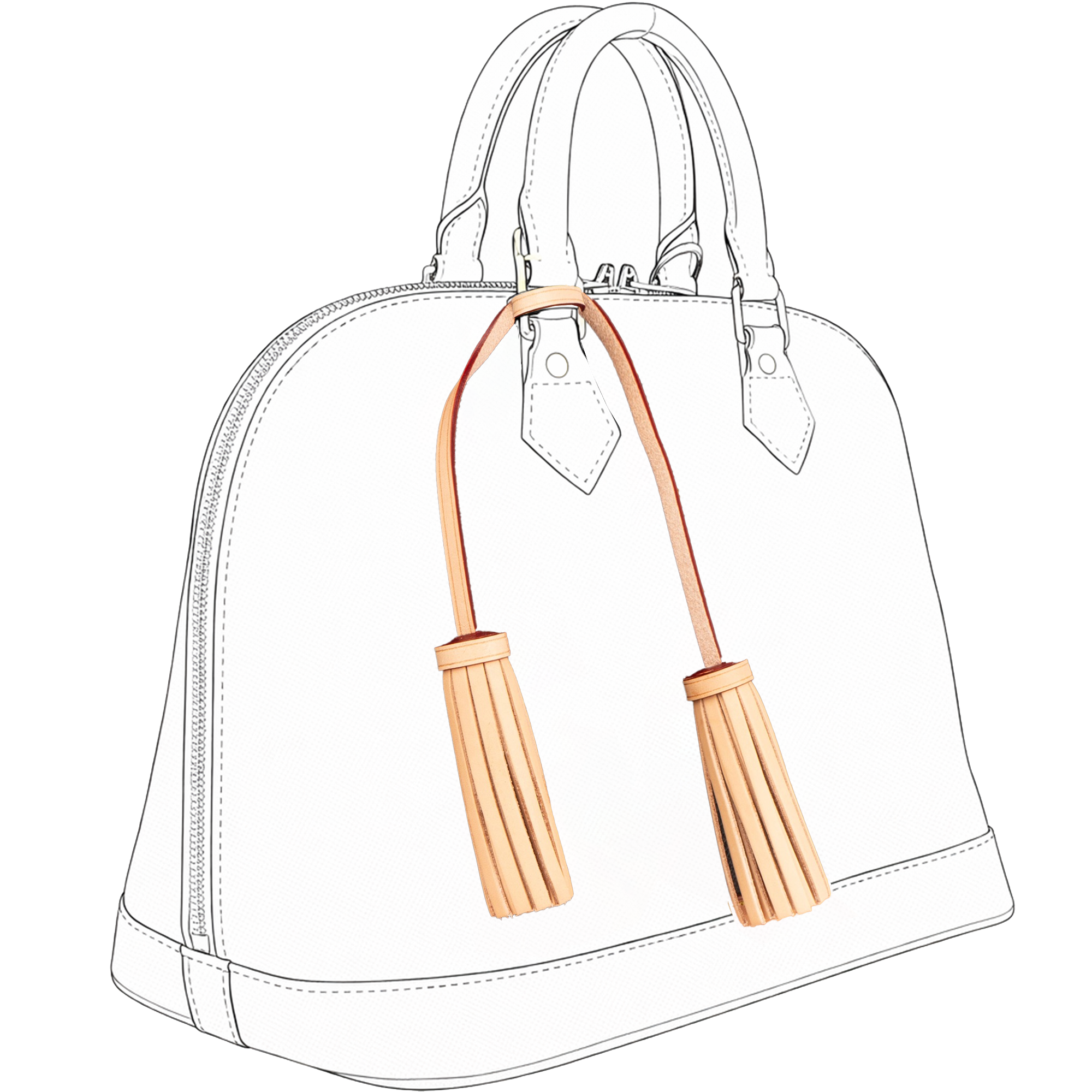 Vachetta Doppelte Quaste / Tassel Fringe Taschenanhänger - vintageandkickz