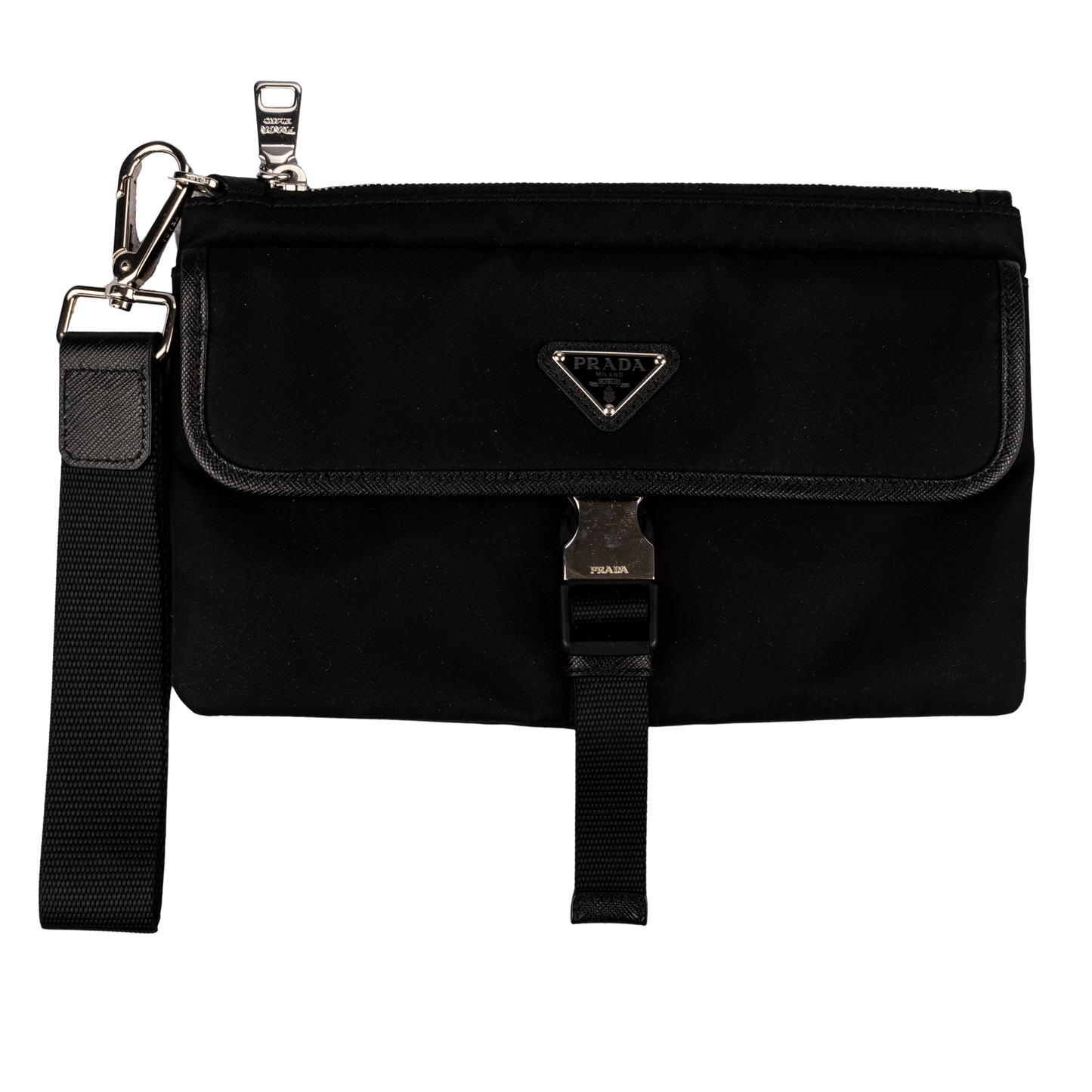 Prada Nylon Triangle Clutch Bag