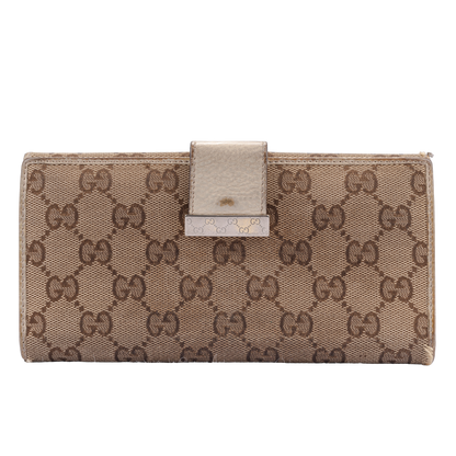 Gucci Canvas Monogram Clip Wallet