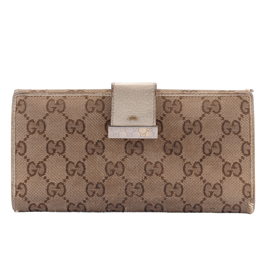 Gucci Canvas Monogram Clip Wallet
