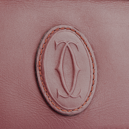Cartier Bordeaux Leather Clutch