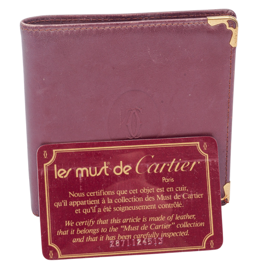 Cartier Bordeaux Leather Wallet